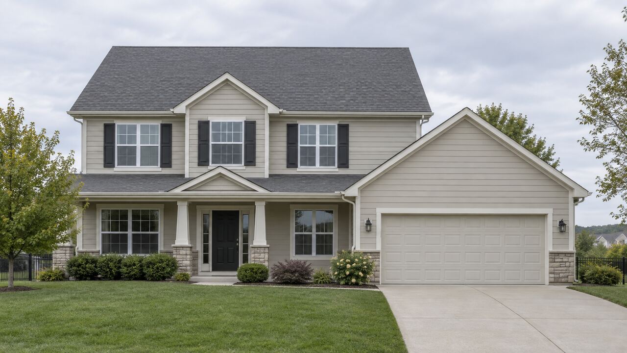 Illustrative home showing residential roofing options
